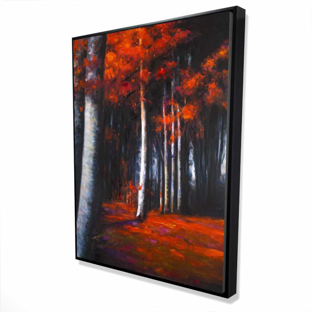 2081-4836-LA41 36 x 48 in. Mysterious Forest - Office Trees Framed Canvas Decor