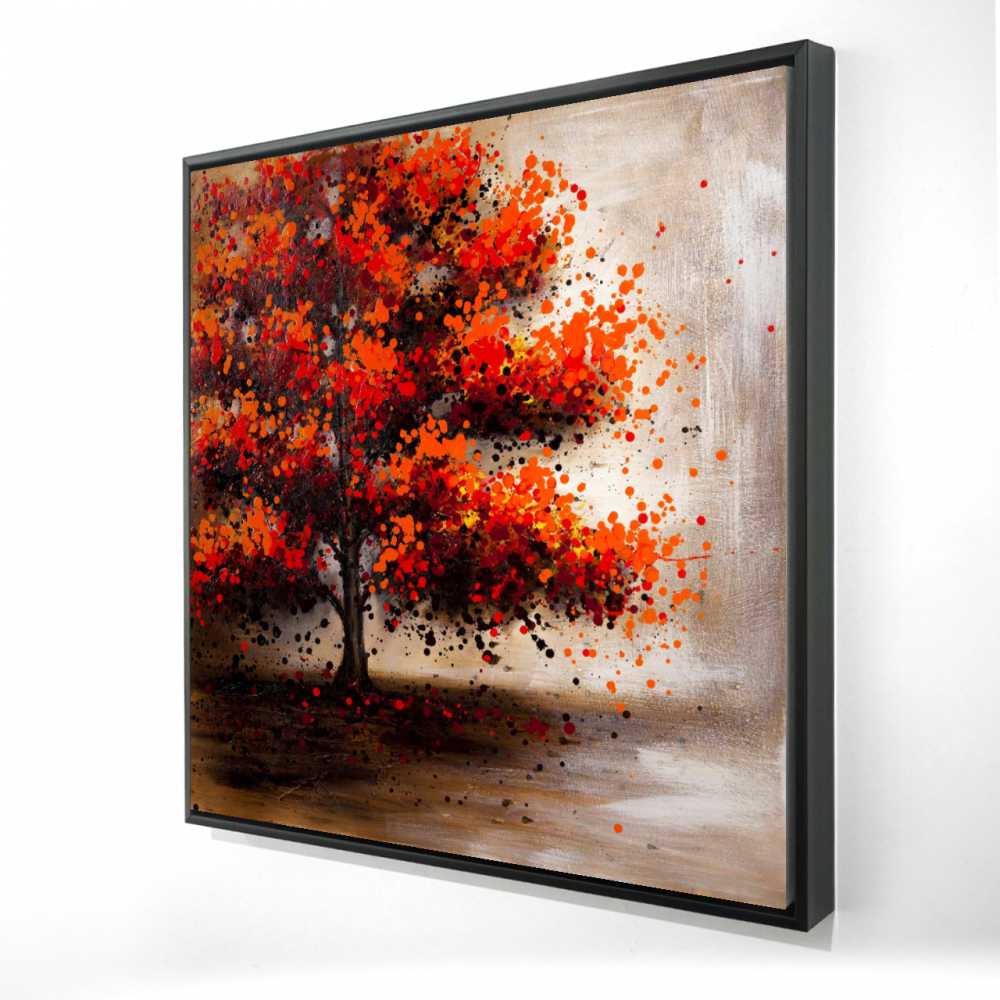 2081-3636-LA29 36 x 36 in. Tree with Dotted Leaves - Framed Canvas for Bedroom Decor