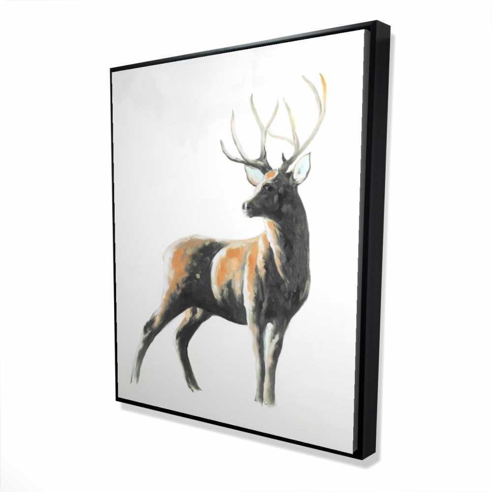 2081-6048-AN265 48 x 60 in. Abstract Deer - Rustic Seasons Framed Canvas Home Decor
