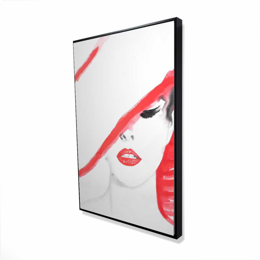 2081-3624-FI74 24 x 36 in. Woman with A Summer Hat - Framed Canvas Art for Home Decor