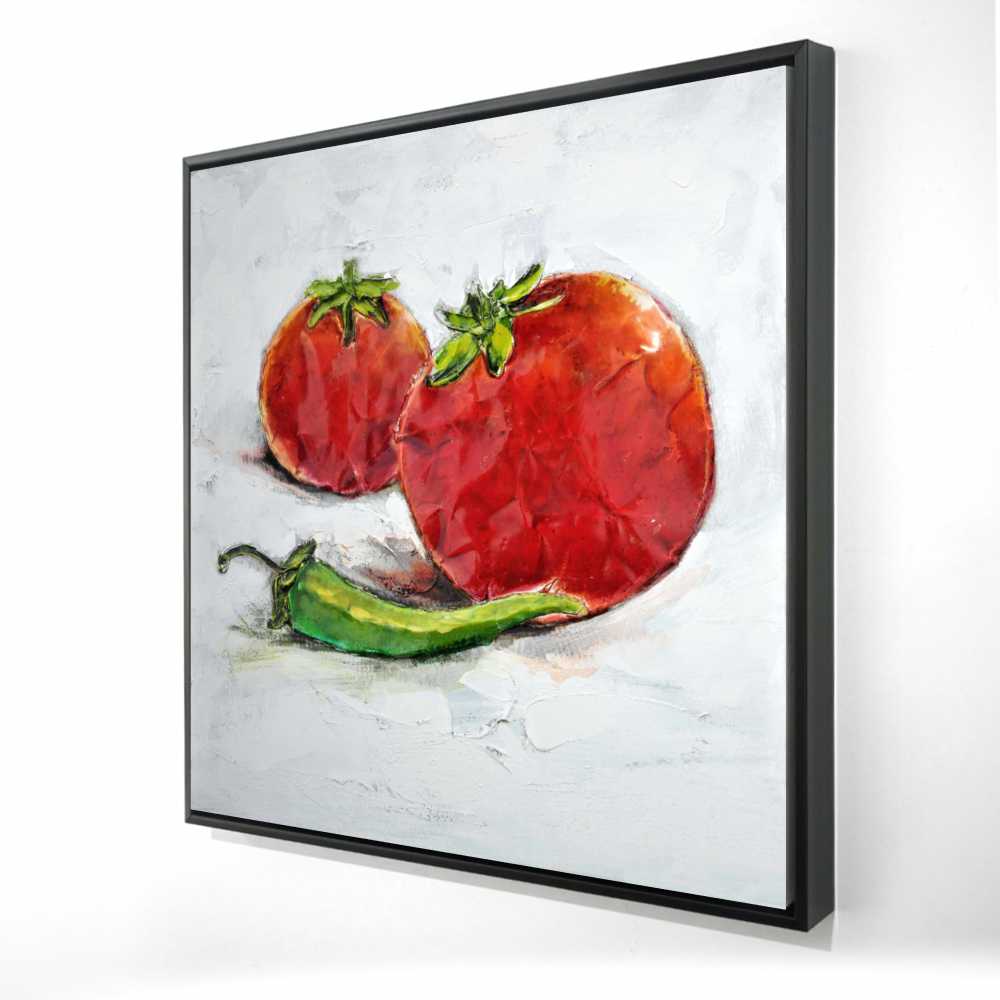 2081-3636-GA1 36 x 36 in. Tomatoes with Jalapeno - Contemporary Still Life Canvas