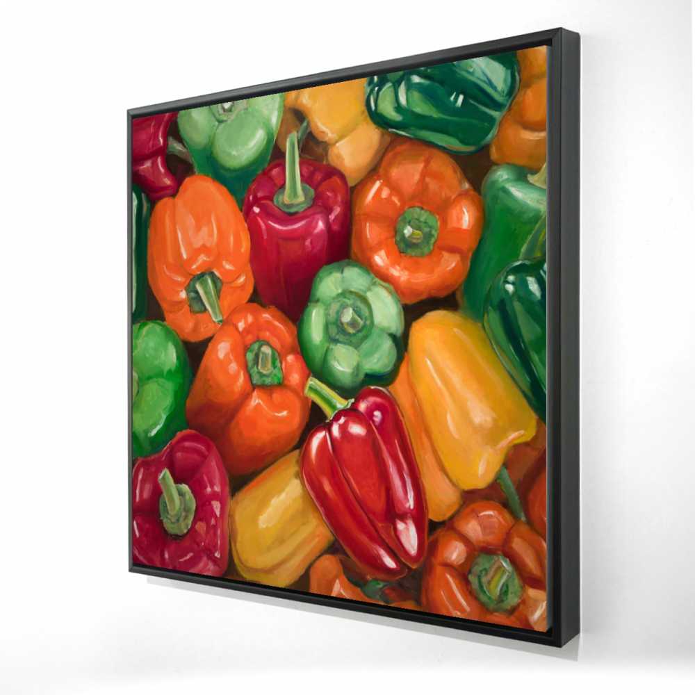 2081-3636-GA83 36 x 36 in. Colorful Peppers Still Life Food Canvas Art for Home Decor