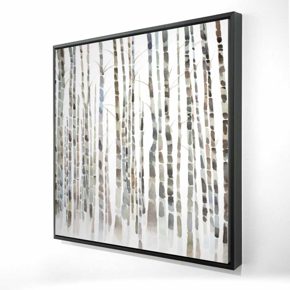 2081-3636-LA135 36 x 36 in. Birch Trees Forest - Minimalist Framed Canvas Home Decor