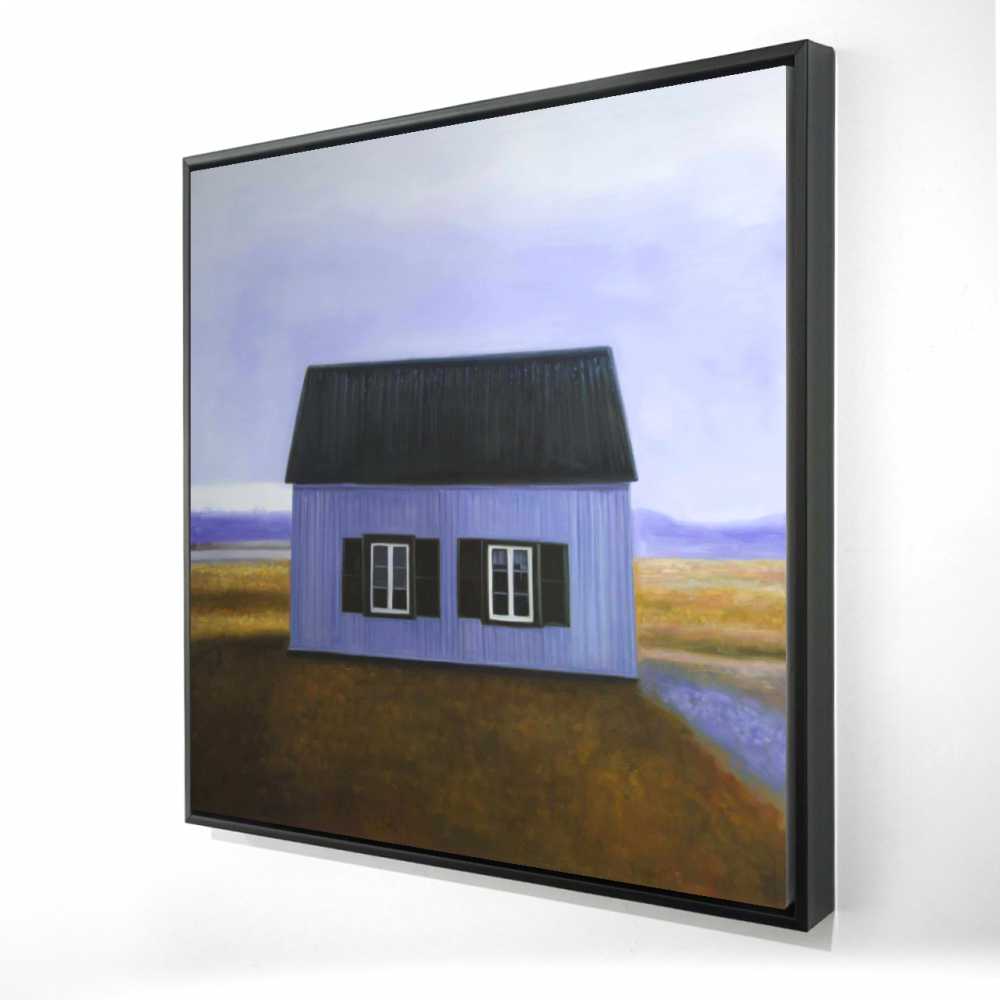 2081-3636-LA177 36 x 36 in. Blue Barn - Rustic Landscapes Framed Canvas for Home Decor