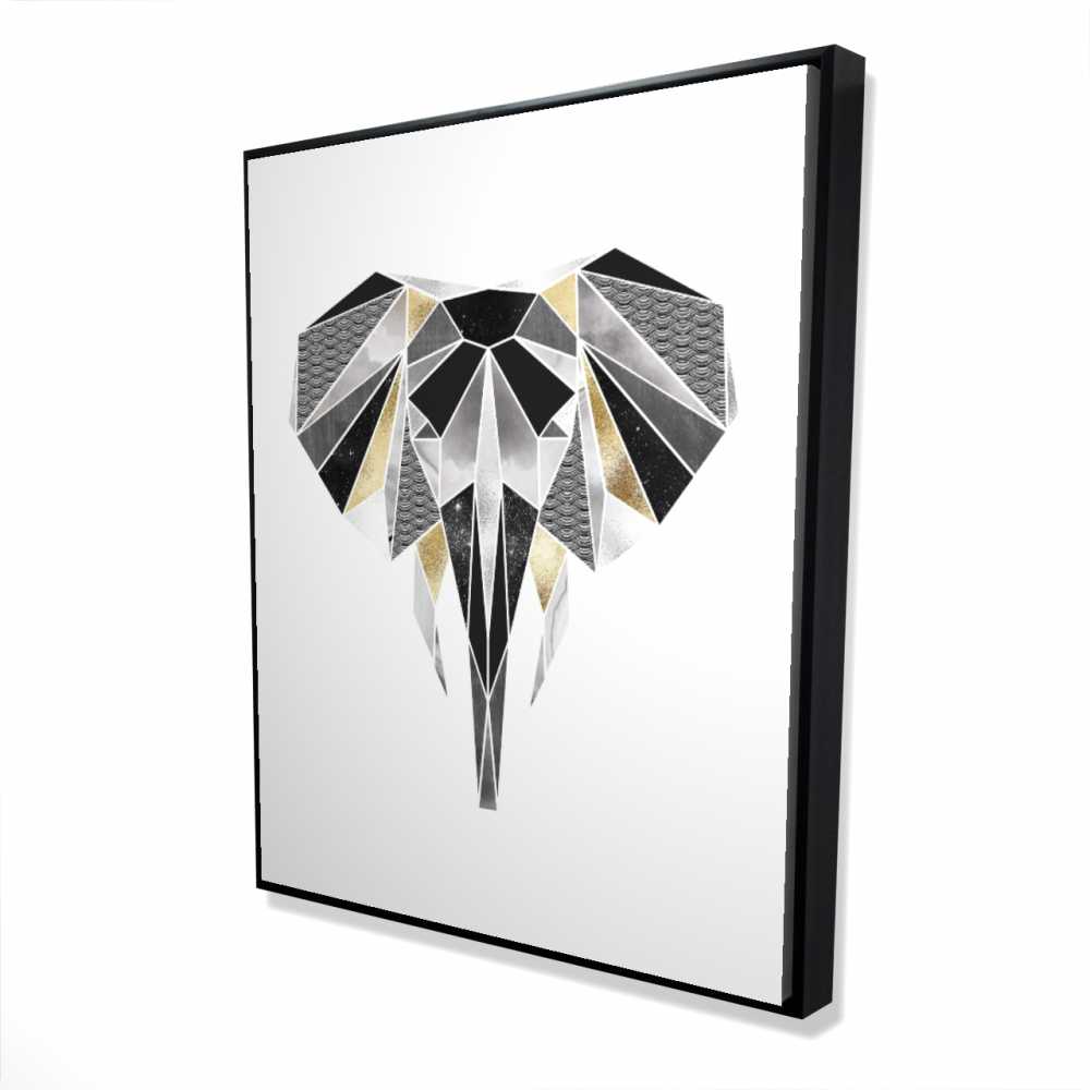 2081-6048-AN476 48 x 60 in. Geometric Elephant - Scandinavian Framed Canvas Home Decor