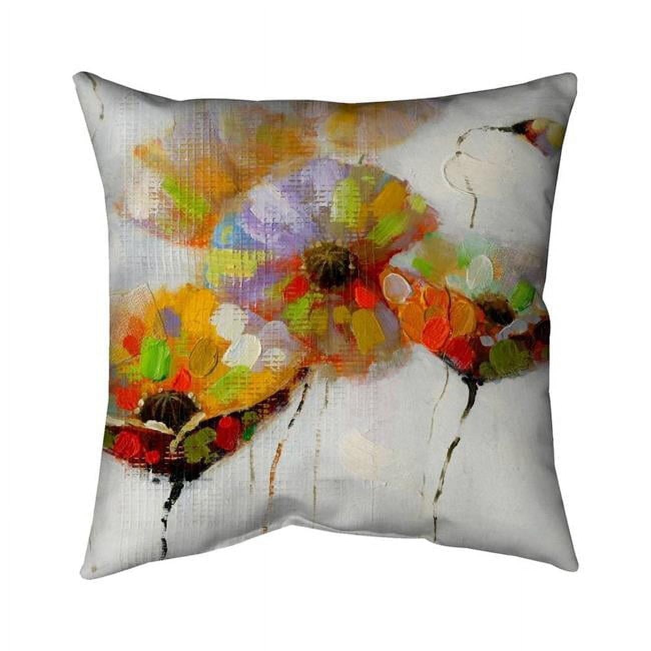 18 x 18 in. Color Dotted Flowers-Double Sided Print Indoor Pillow