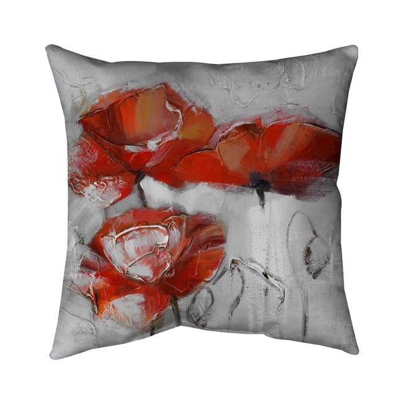 18 x 18 in. Abstract Poppies-Double Sided Print Indoor Pillow