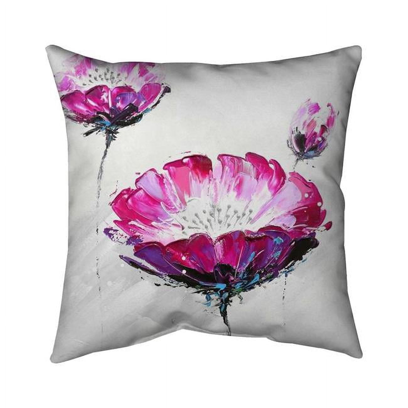 18 x 18 in. Pink Wild Flowers-Double Sided Print Indoor Pillow