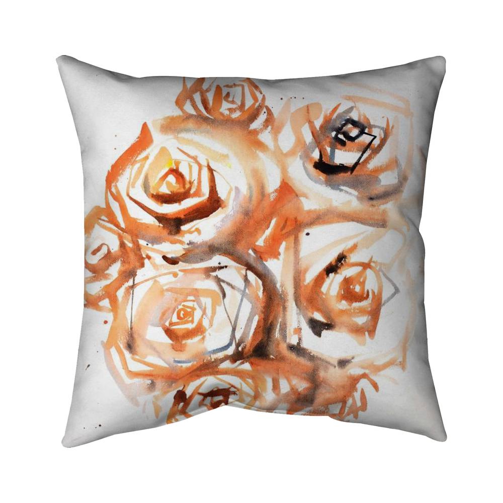 5542-1818-FL268 18 x 18 in. Sepia Style Abstract Roses Bundle - Throw Pillow