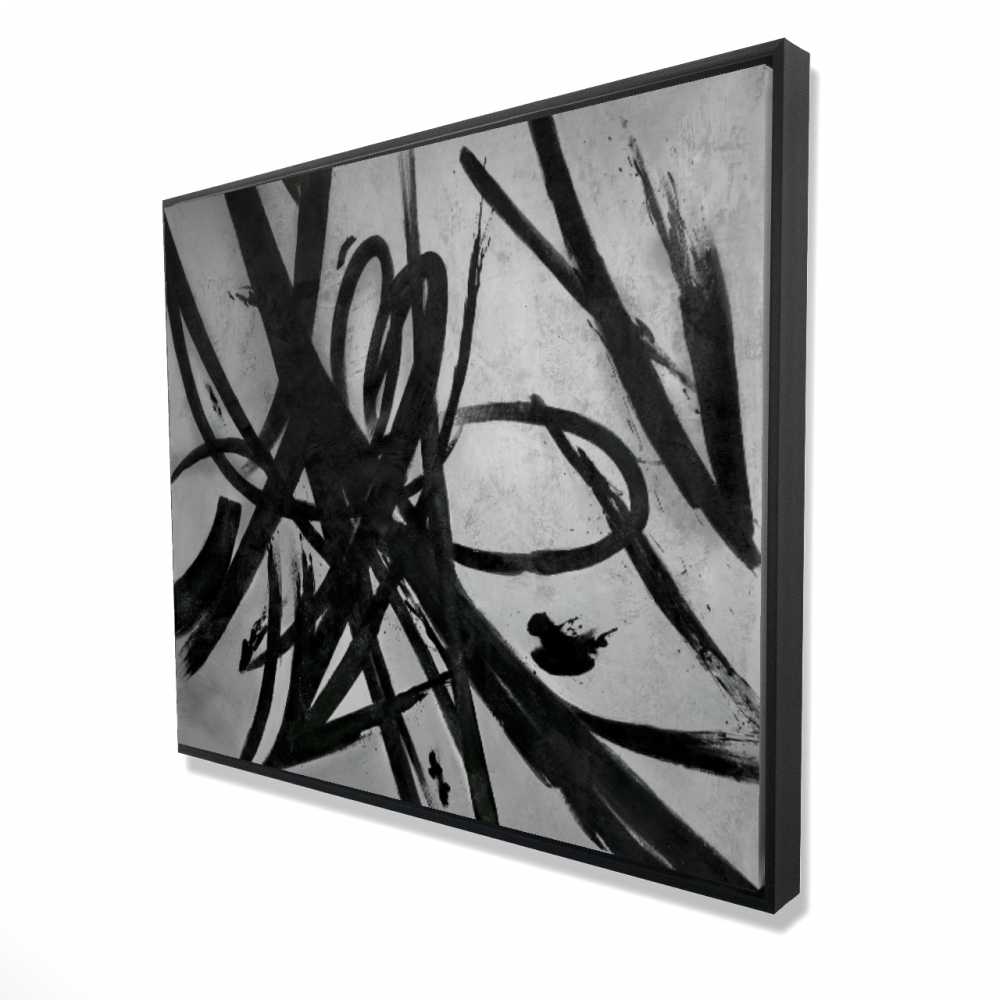 2081-4860-AB116 48 x 60 in. Circular Strokes - Modern Framed Canvas for Home Decor