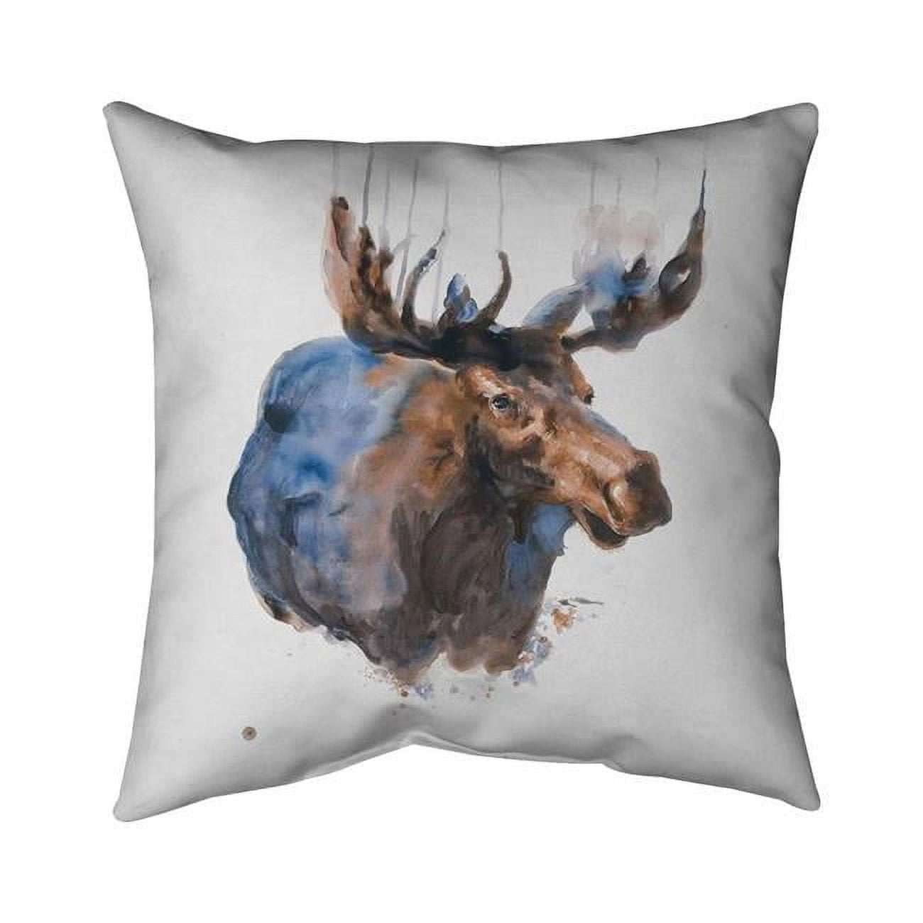 18 x 18 in. Abstract Blue Moose-Double Sided Print Indoor Pillow