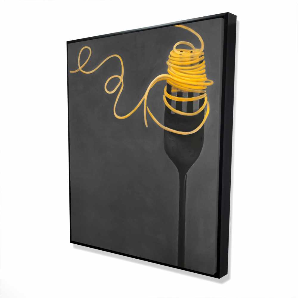 2081-6048-GA47 48 x 60 in. Spaghetti Pasta Around A Fork - Kitchen Food Canvas Art
