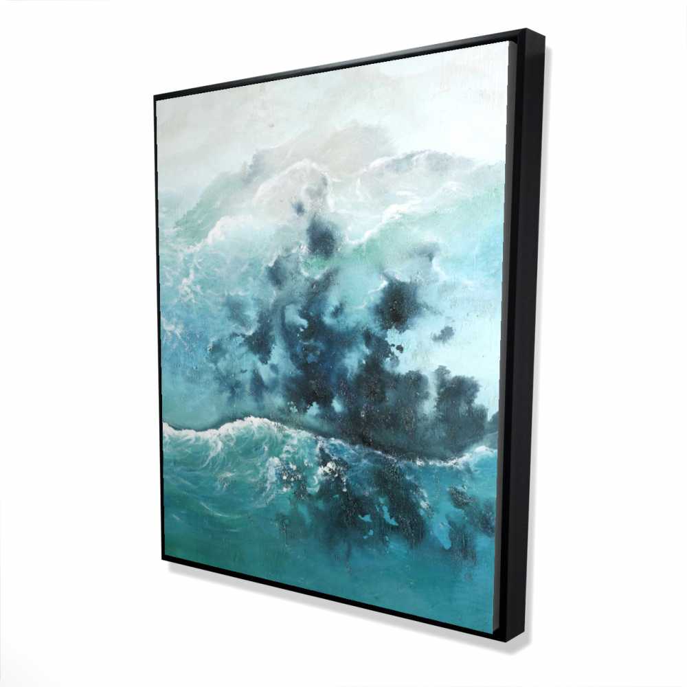 2081-6048-CO59 48 x 60 in. Seaside of the Caribbean - Blue Coastal Framed Canvas Art