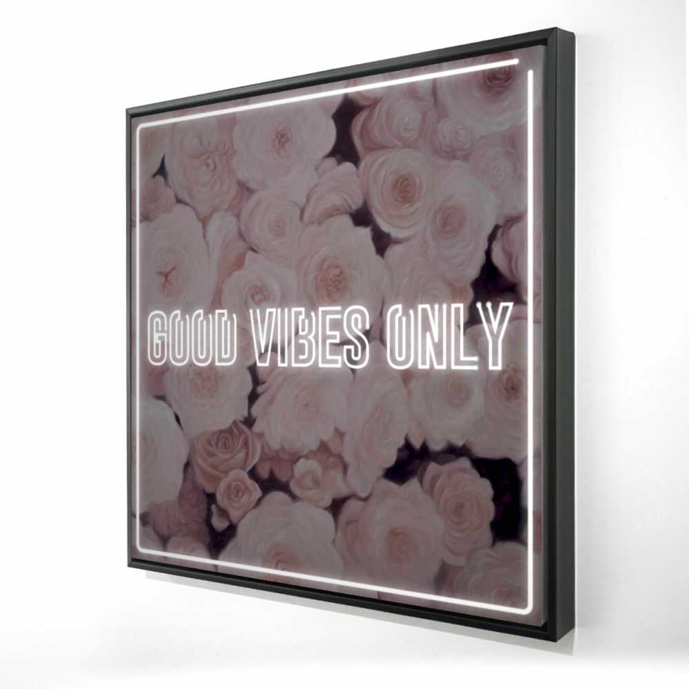 2081-3636-QU26 36 x 36 in. Good Vibes Only - Roses Framed Canvas for Home Decor