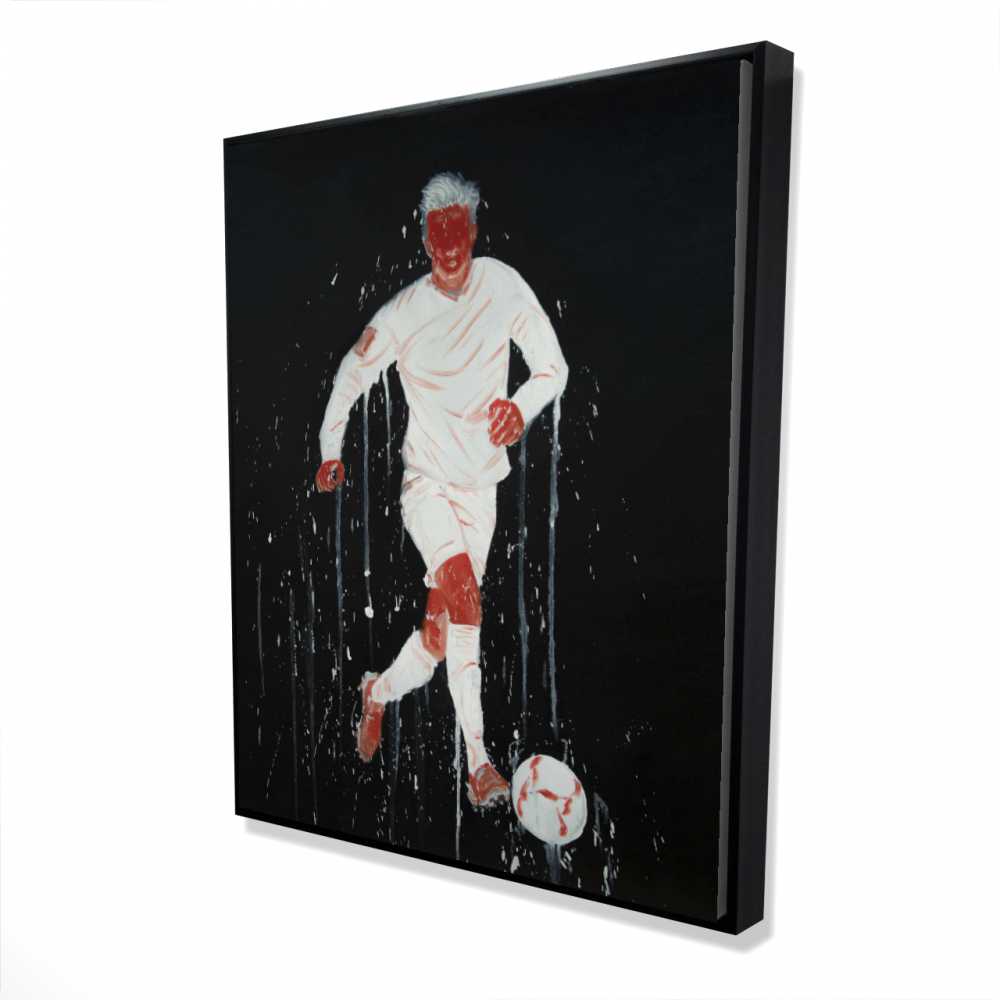 2081-6048-SP75 48 x 60 in. Soccer Player Man Cave Man Framed Canvas Home Decor Art