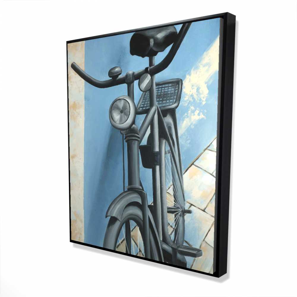 2081-6048-TR60 48 x 60 in. Abandoned Bicycle - Beige Framed Canvas for Home Decor