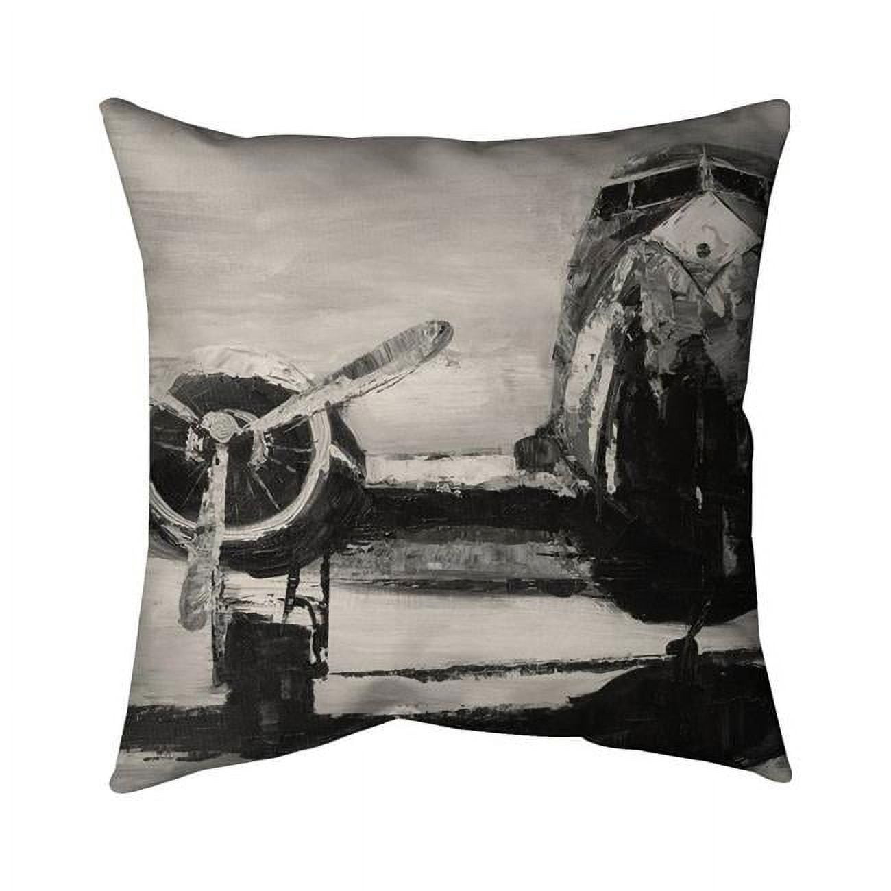 18 x 18 in. Sepia Airplane-Double Sided Print Indoor Pillow