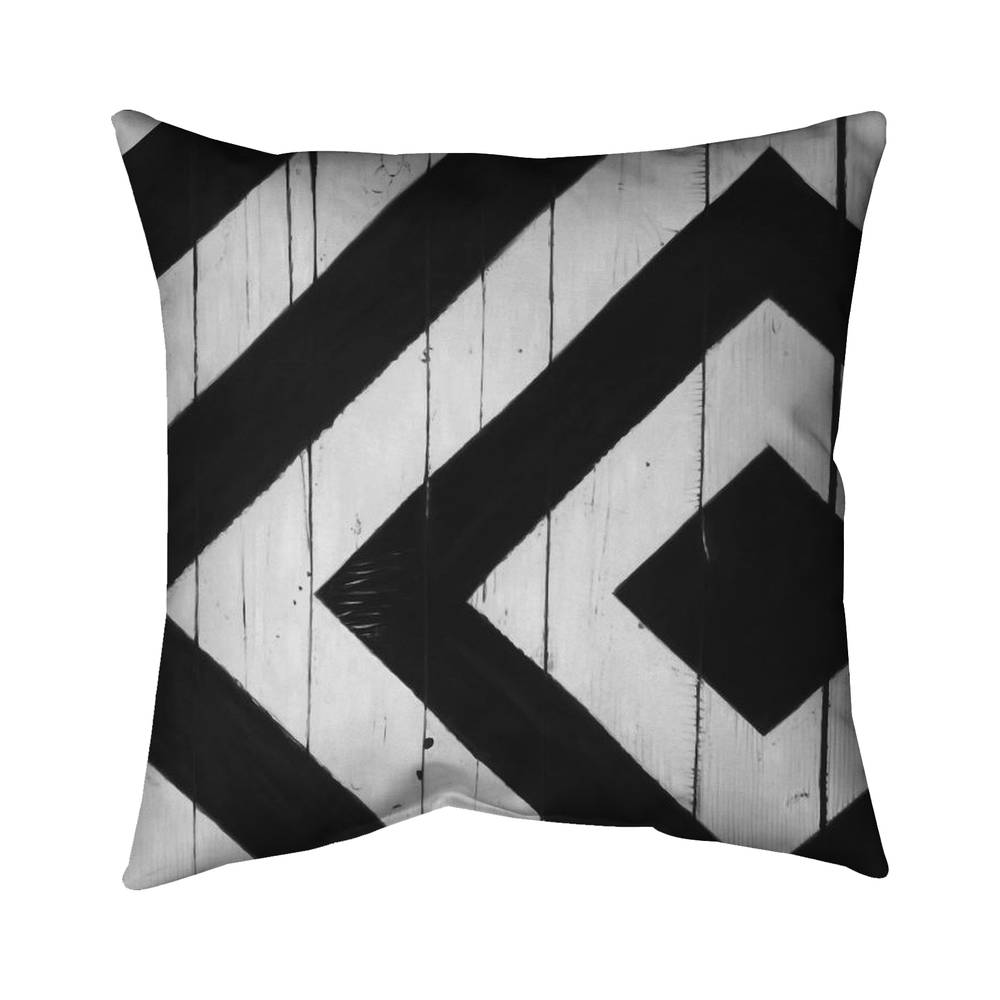 5542-1818-MI106 18 x 18 in. Rhombus on Wood - Black Rustic Outdoor Throw Pillow - Decor