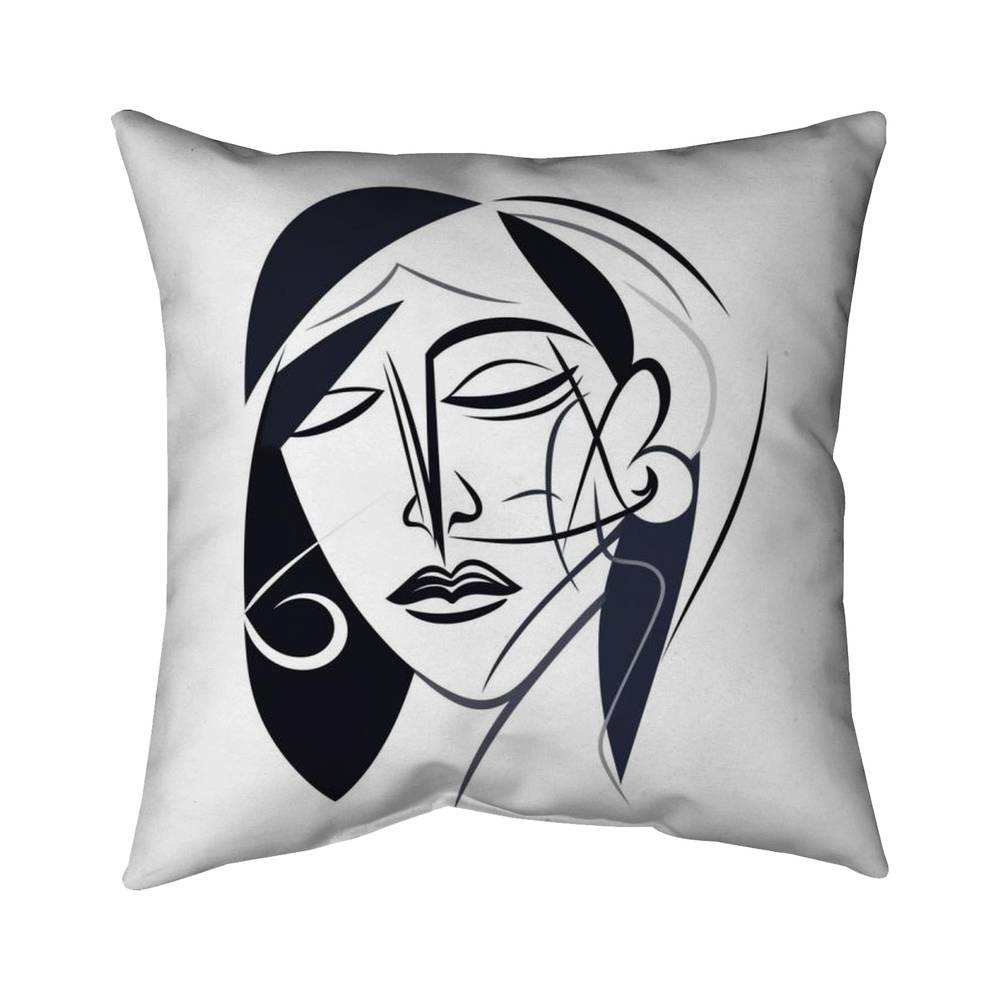 5541-2626-FI103 26 x 26 in. Abstract Face Bedroom Throw Pillow - Poly Twill Home Decor