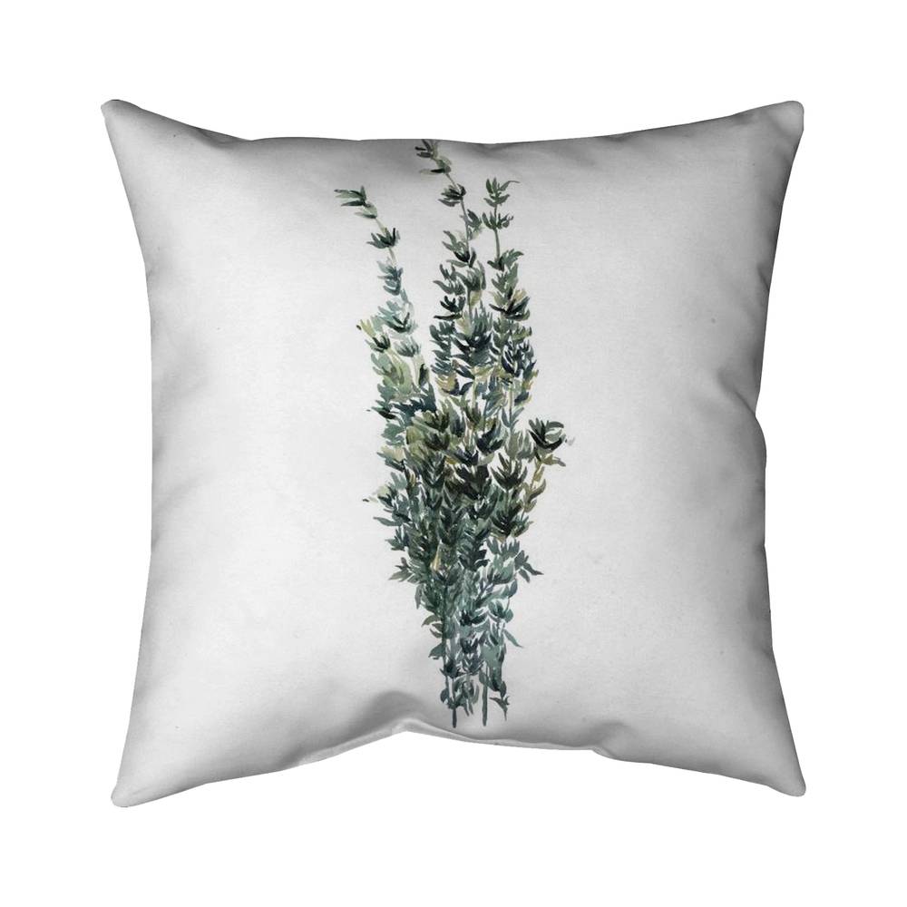 5543-2626-GA92 26 x 26 in. Thyme Leaves Bundle - Kitchen Gastronomy Poly Twill Throw