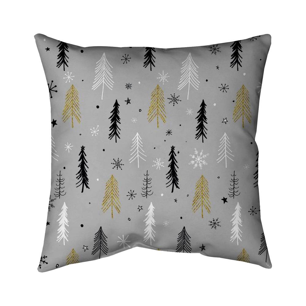 5543-2626-HO3-1 26 x 26 in. Christmas Tree Pattern Gray Holidays Poly Twill Throw