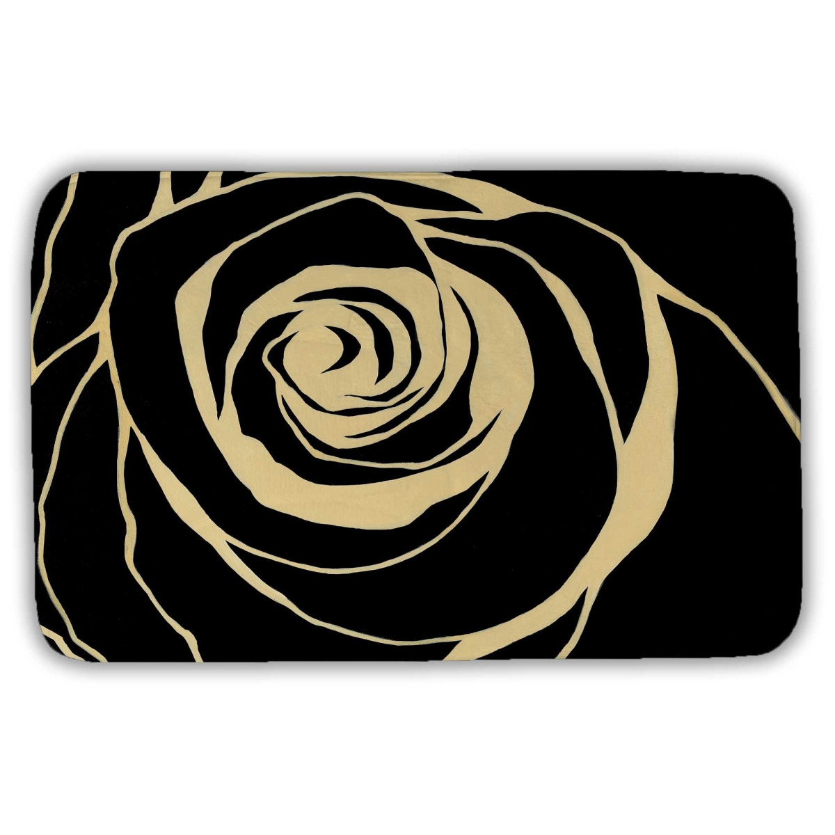 C1BM2134TD0KU2 21 x 34 in. Black Rose Romantic Beige Bath Mat for Home Decor - Elegant