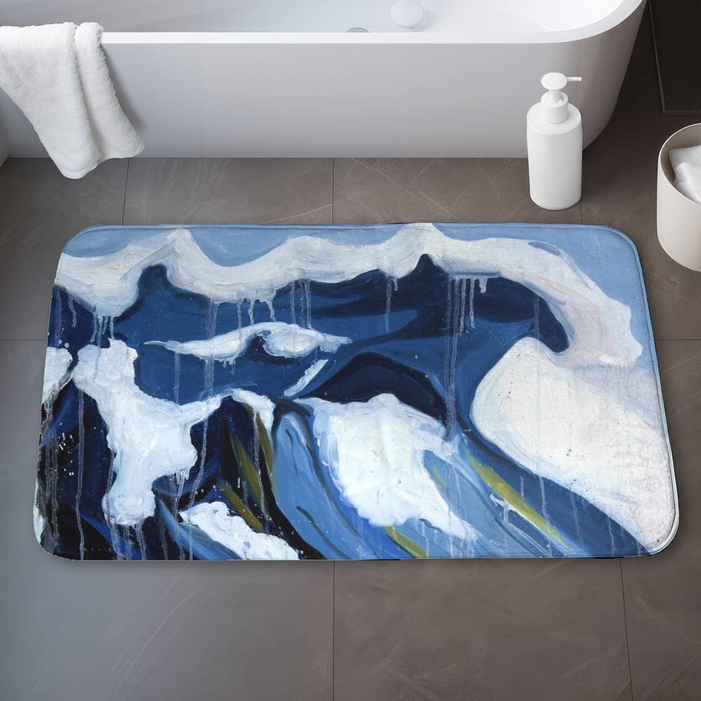 5930-2134-CO112 21 x 34 in. Wave in Motion Coastal White Bath Mat - Home Decor Essential