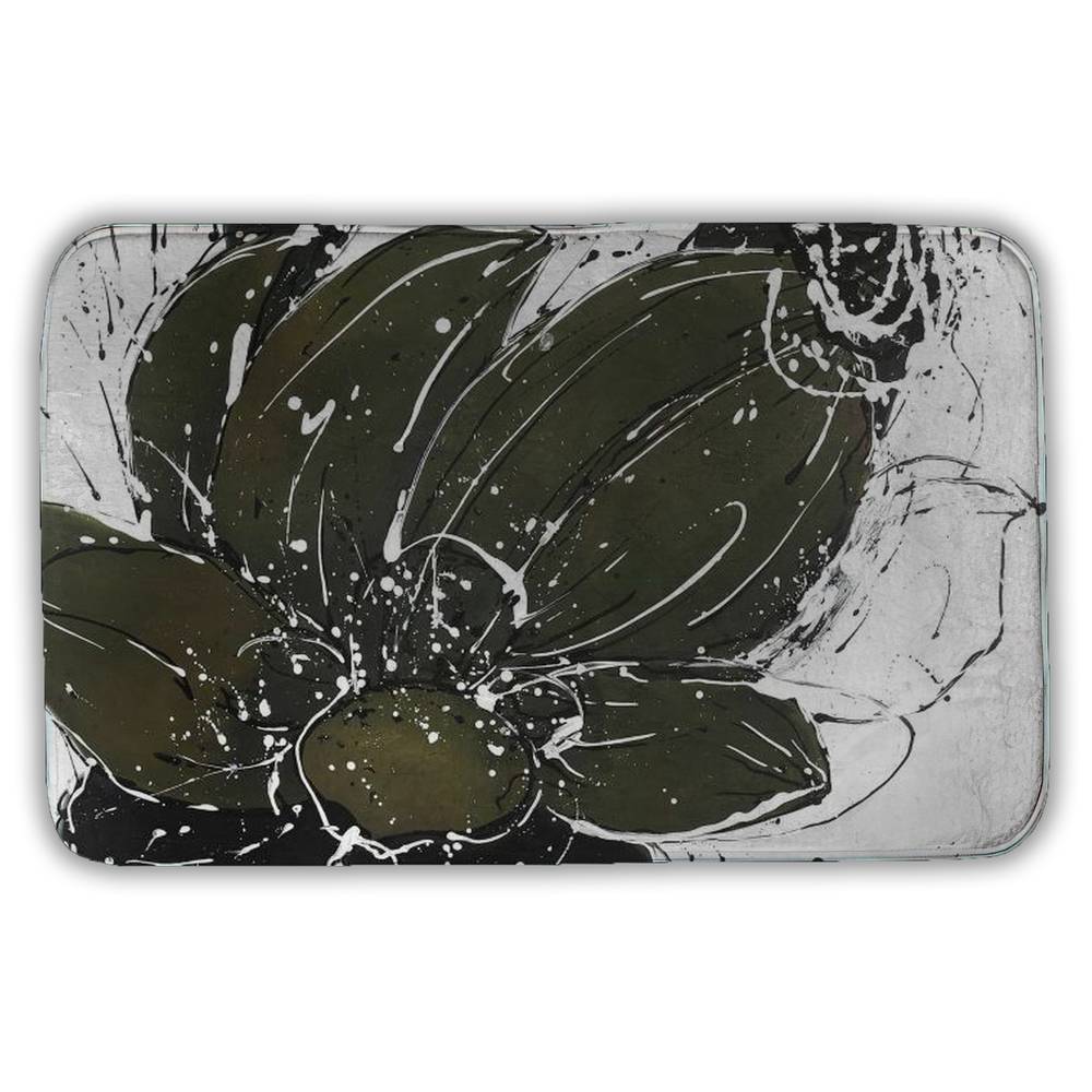 5930-2134-FL200 21 x 34 in. Abstract Flower with Paint Splash - Botanical Bath Mat