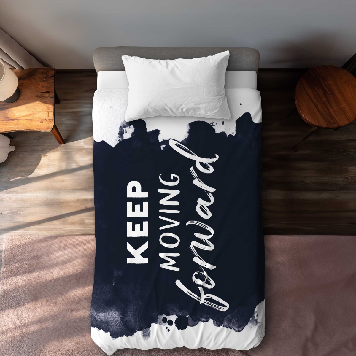 C1DCTXLWOAEWOT Keep Moving Forward Twin Size Extra Long Duvet Cover - Spiritual Typo & Symbols