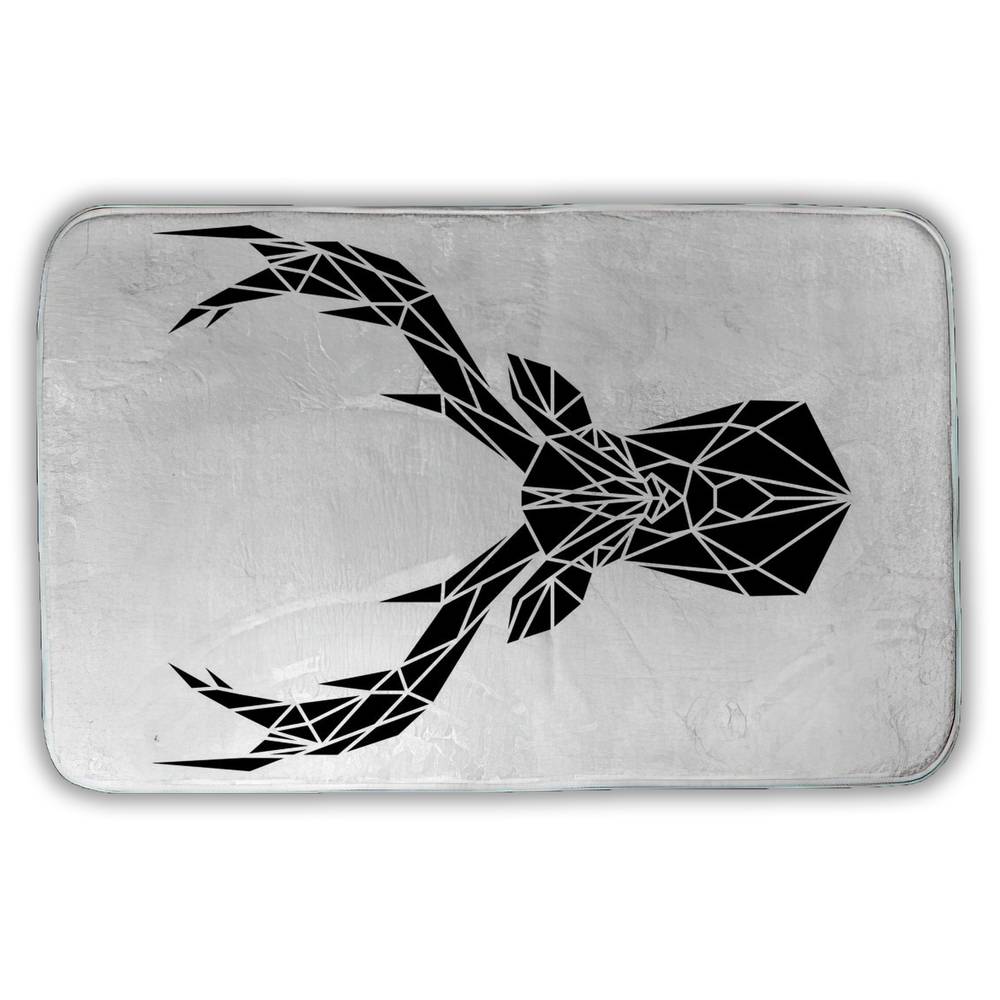 5930-3421-AN195 21 x 34 in. Geometric Deer Head Bath Mat - Minimalist Office Decor