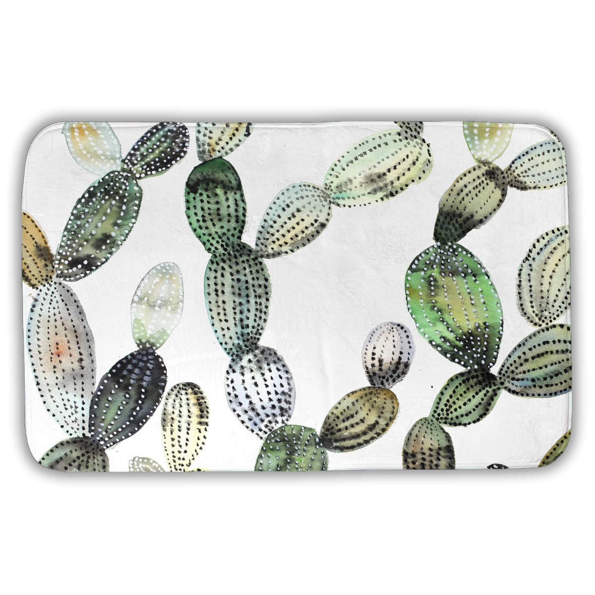 C1BM21344USK9G 21 x 34 in. Pattern Opuntia Cactus Bath Mat - Illustrative Botanical