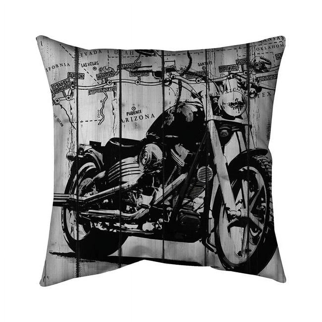 18 x 18 in. Motorcycle Grey & Black-Double Sided Print Indoor Pillow