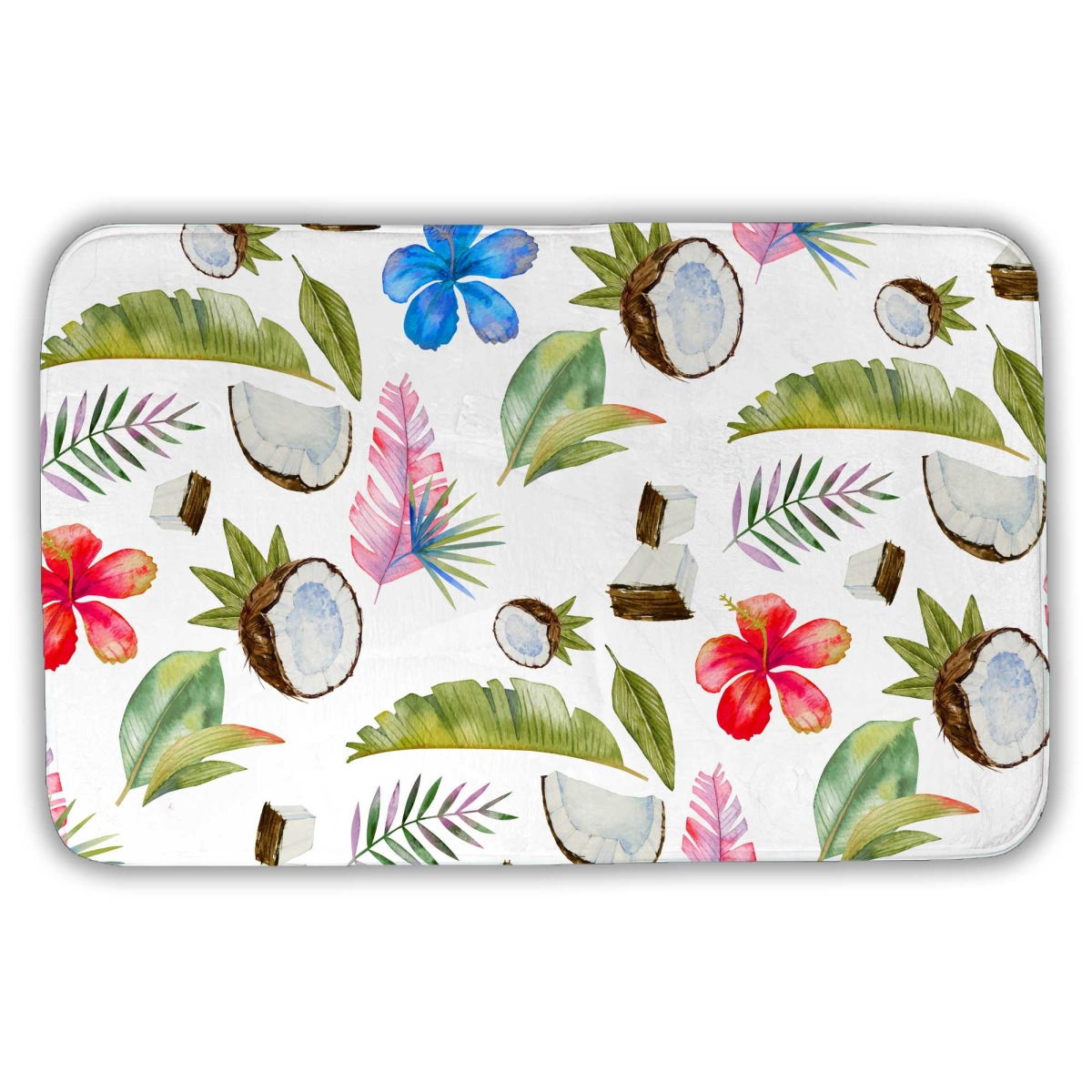 C1BM21349D2Q0V 21 x 34 in. Tropical Pattern Floral Bath Mat - Botanical Bedroom Decor