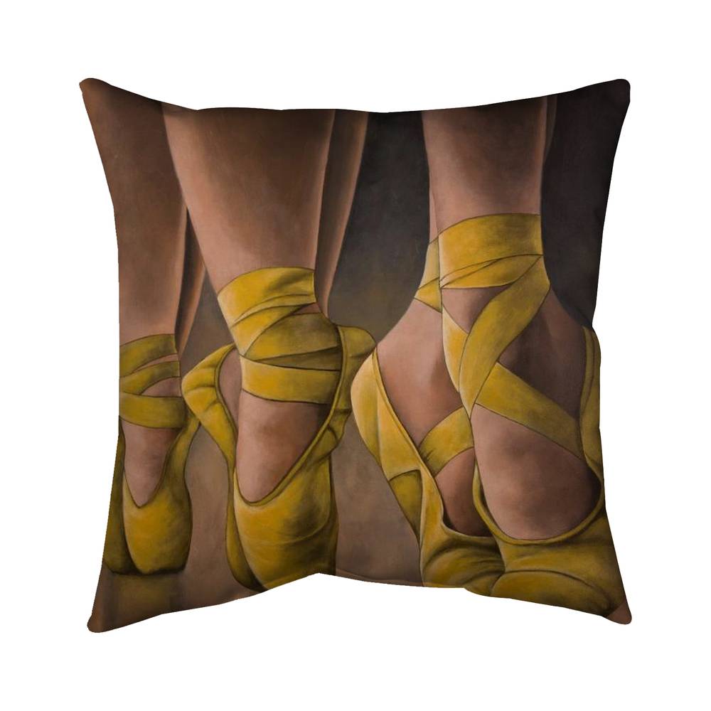 5543-2626-SP52 26 x 26 in. Synchronized Ballerinas - Yellow Hobbies Poly Twill Throw