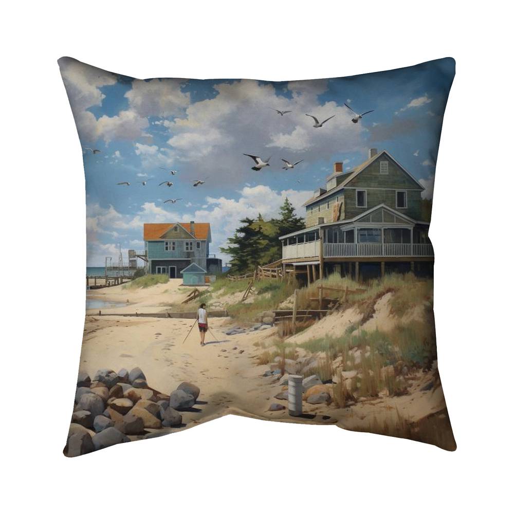 5543-2626-CO166 26 x 26 in. Beach Walk - Office Beach Poly Twill Throw for Home Decor
