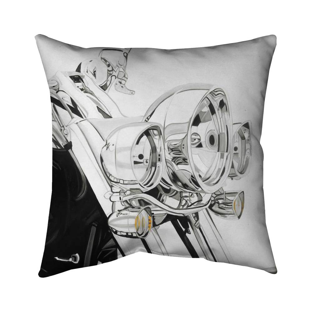 5543-2626-TR55 26 x 26 in. Motorcycle Light Man Bedroom Poly Twill Throw - Home Decor