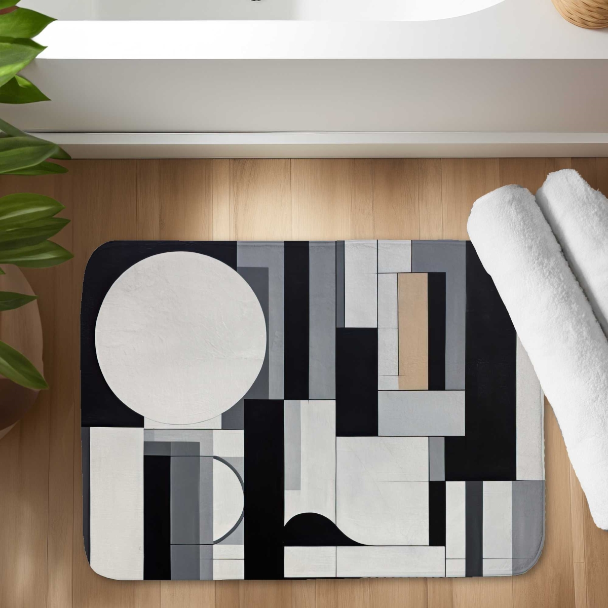 C1BM1724JEU8AS 17 x 24 in. Overload Office Black Bath Mat - Stylish Decor Accessory