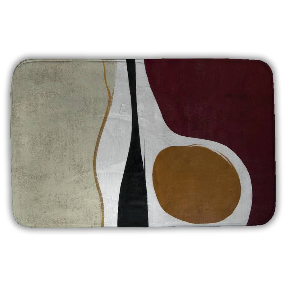 5930-2134-AB117 21 x 34 in. Multiform Red Vintage Bath Mat - Stylish Decor Accessory