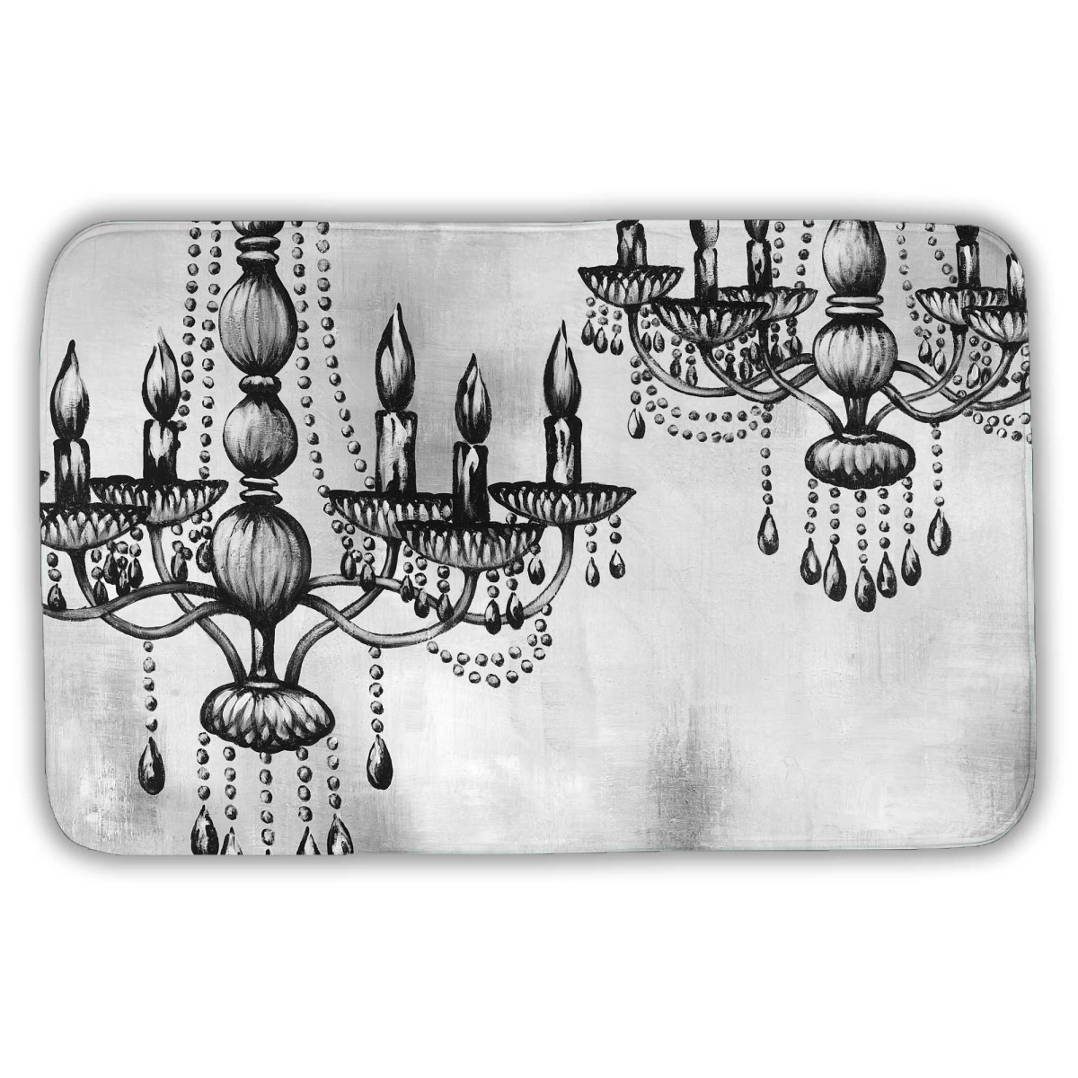 C1BM21340U9QHB 21 x 34 in. Two Crystal Chandeliers Bath Mat - Office Still Life Decor