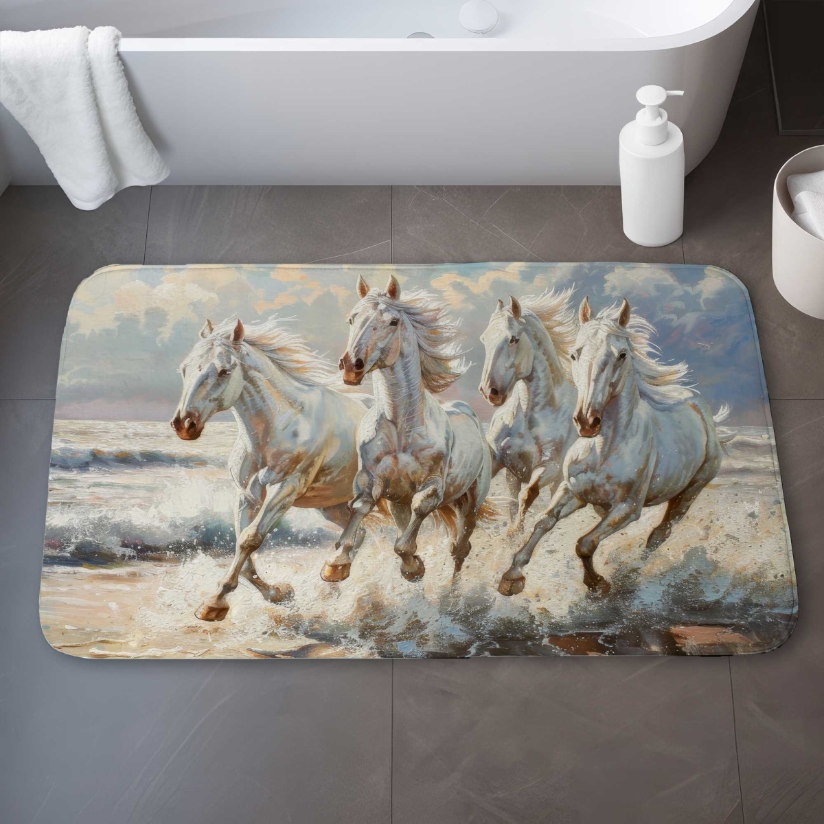 C1BM21340ZYTZ6 21 x 34 in. Splash Beige Bath Mat - Soft & Stylish Decor Accessory