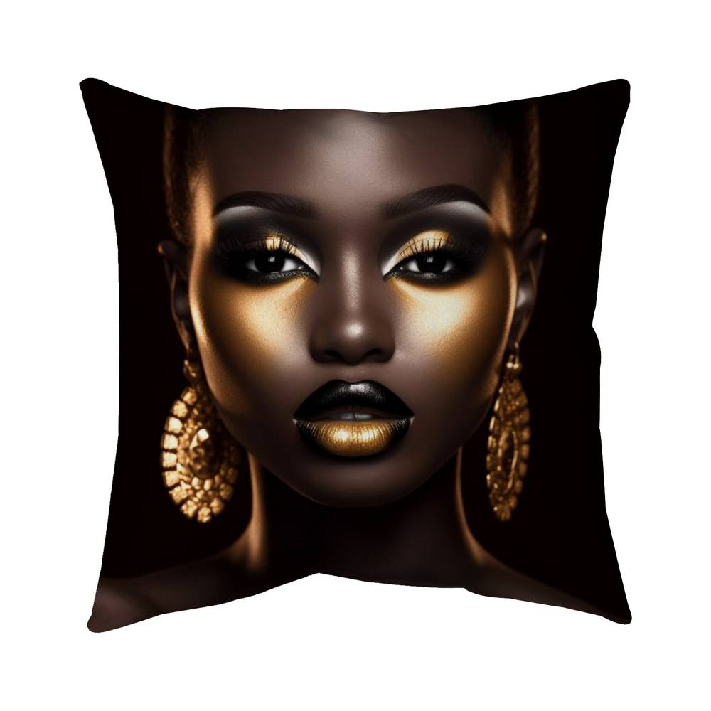 5543-2626-FI93 26 x 26 in. Piercing Gaze - Figurative Hyperrealist Poly Twill Throw