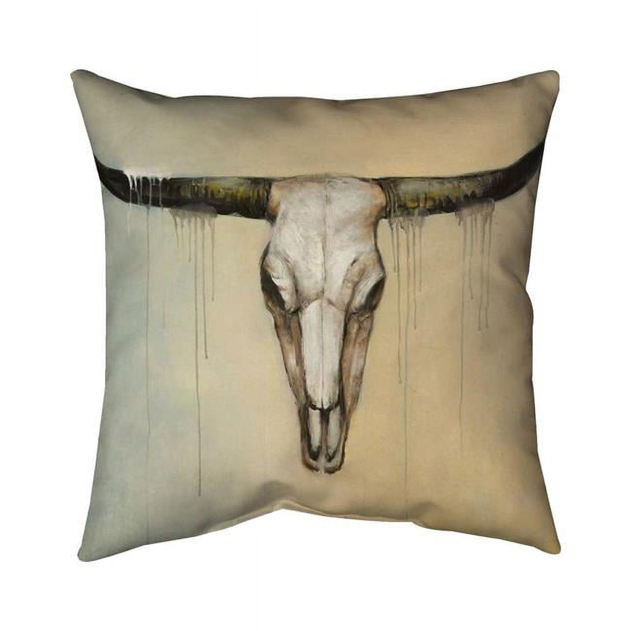 18 x 18 in. Bull Skull-Double Sided Print Indoor Pillow