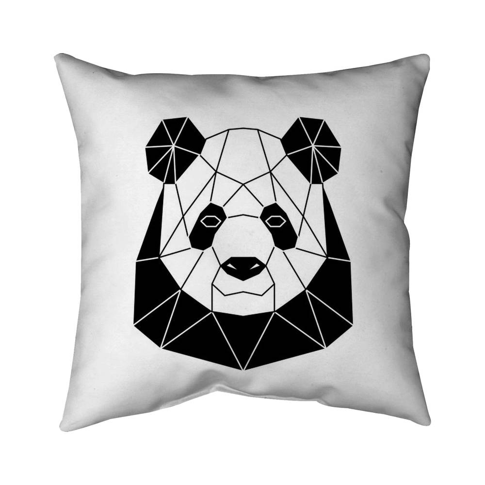 5543-2626-AN497 26 x 26 in. Geometric Panda - Black & White Poly Twill Throw