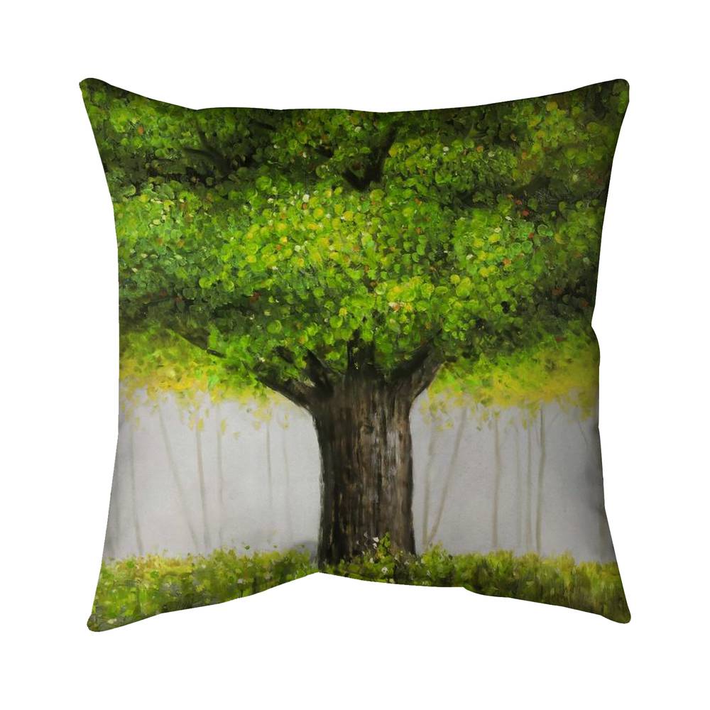 5543-2626-LA84 26 x 26 in. Big Green Tree - Contemporary Poly Twill Throw