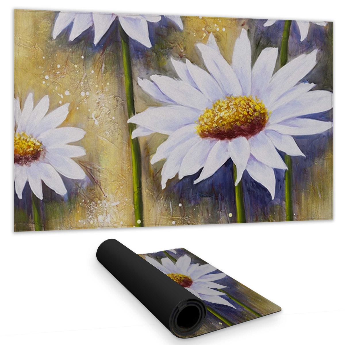C1DM14248FHGUS 14 x 24 in. Daisies At Sun - Contemporary Floral Gaming Desk Mat
