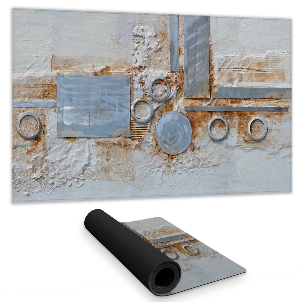 C1DM1424KSIGWR 14 x 24 in. Abstract Shape Metal Finish Office Gray Gaming Desk Mat - Decor