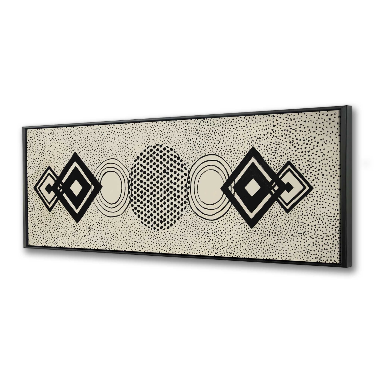 C1FC1648C2AX35 16 x 48 in. Dotted Shapes - Framed Canvas Art for Home Decor