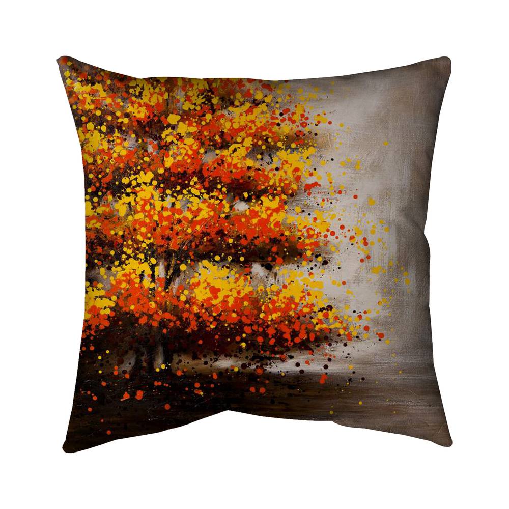 5543-2626-LA30 26 x 26 in. Dotted Tree - Orange Poly Twill Throw for Home Decor