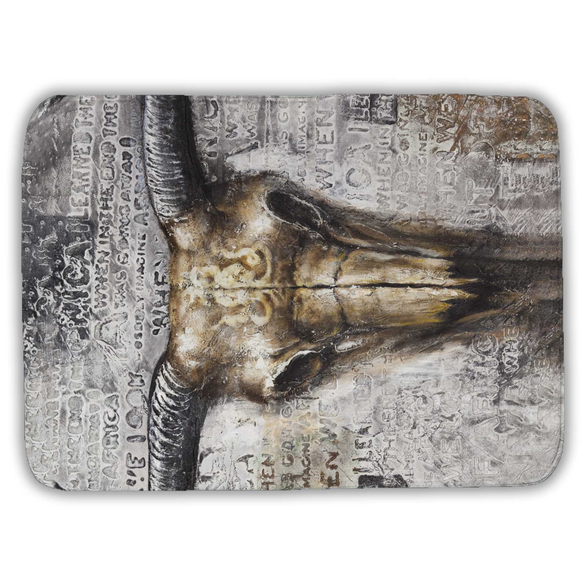 C1BM1724CL82A9 17 x 24 in. Bull Skull with Typography - Brown Rustic Bath Mat