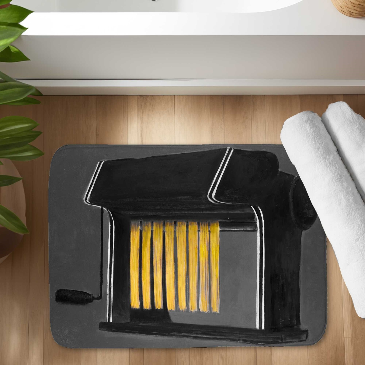 C1BM1724XXQ4P9 17 x 24 in. Fresh Pasta Machine - Gray Still Life Bath Mat